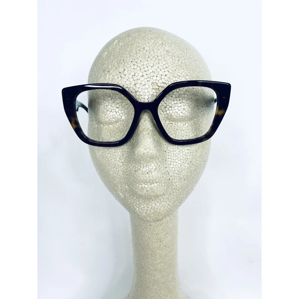 Prada Brown Tortoise Black Cat Eye Glasses Italy SPR24X 2AU-6S1 52 18 140